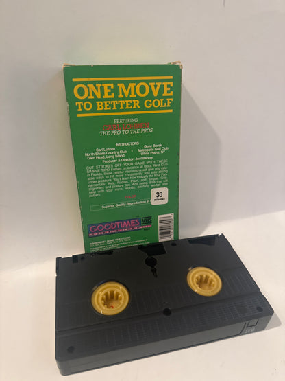 One Move to Better Golf VHS green cardboard sleeve with yellow title and black VHS tape by EveryMailBox