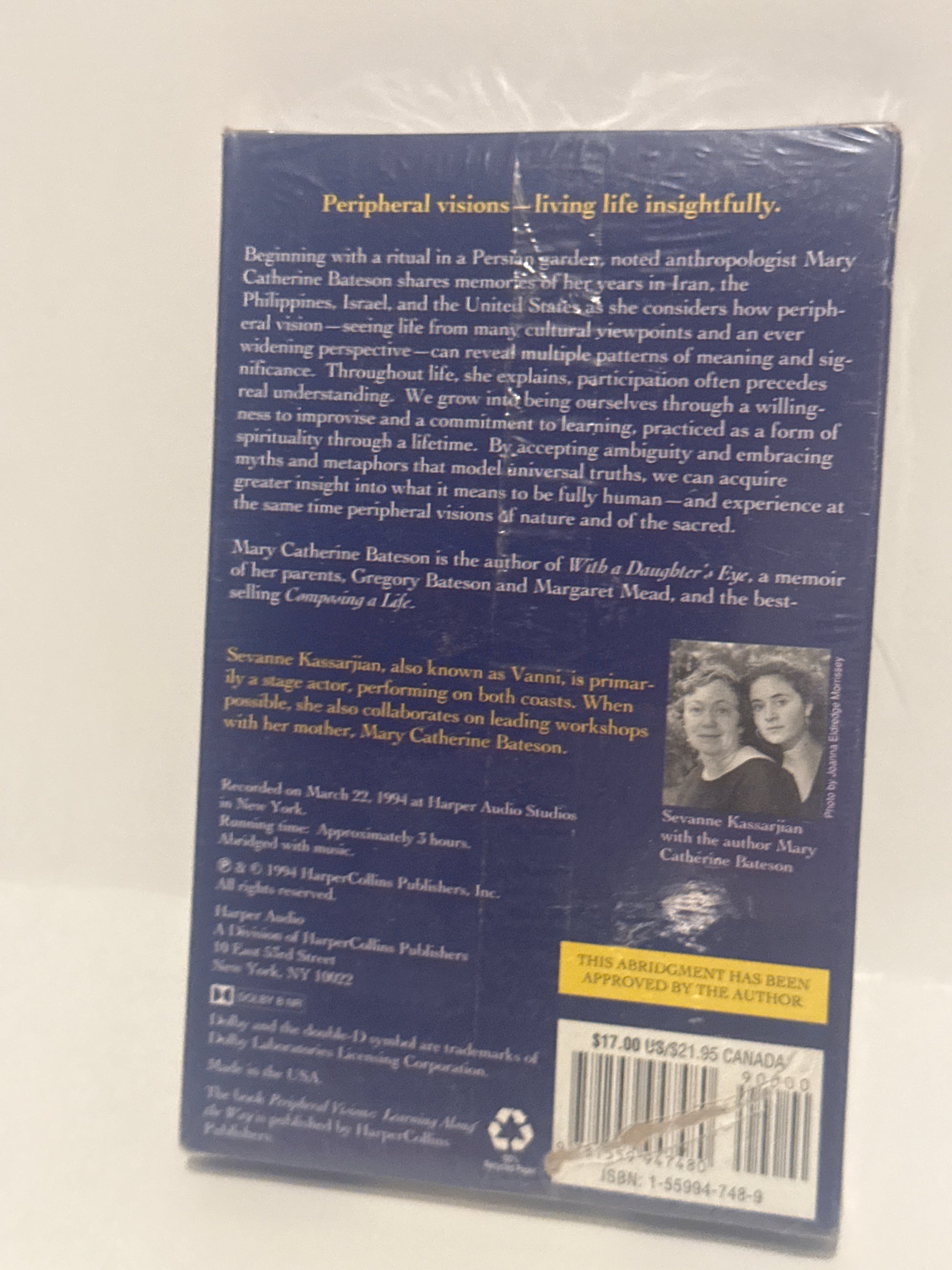 Peripheral Visions: Learning Along the Way by Mary Catherine Bateson (Audiobook)