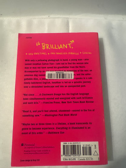 Everything Is Illuminated Jonathan Safran Foer Paperback Novel