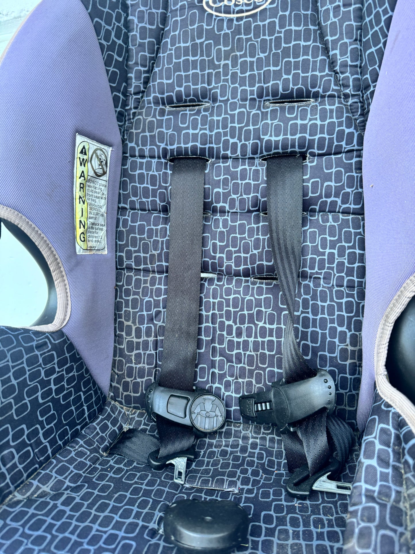 Cosco Convertible Car Seat for Infants, Toddlers, and Kids - Black/Gray with Purple Accents