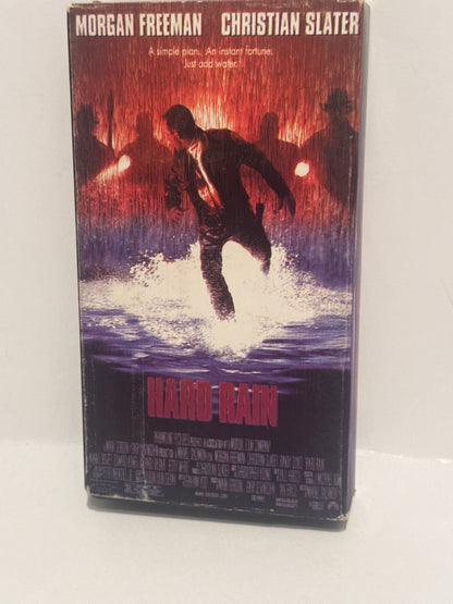 Hard Rain VHS - Christian Slater & Morgan Freeman Action Thriller 1998