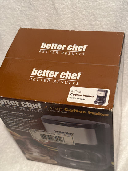 Better Chef 4 Cup Coffee Maker with Removable Filter - Compact Design