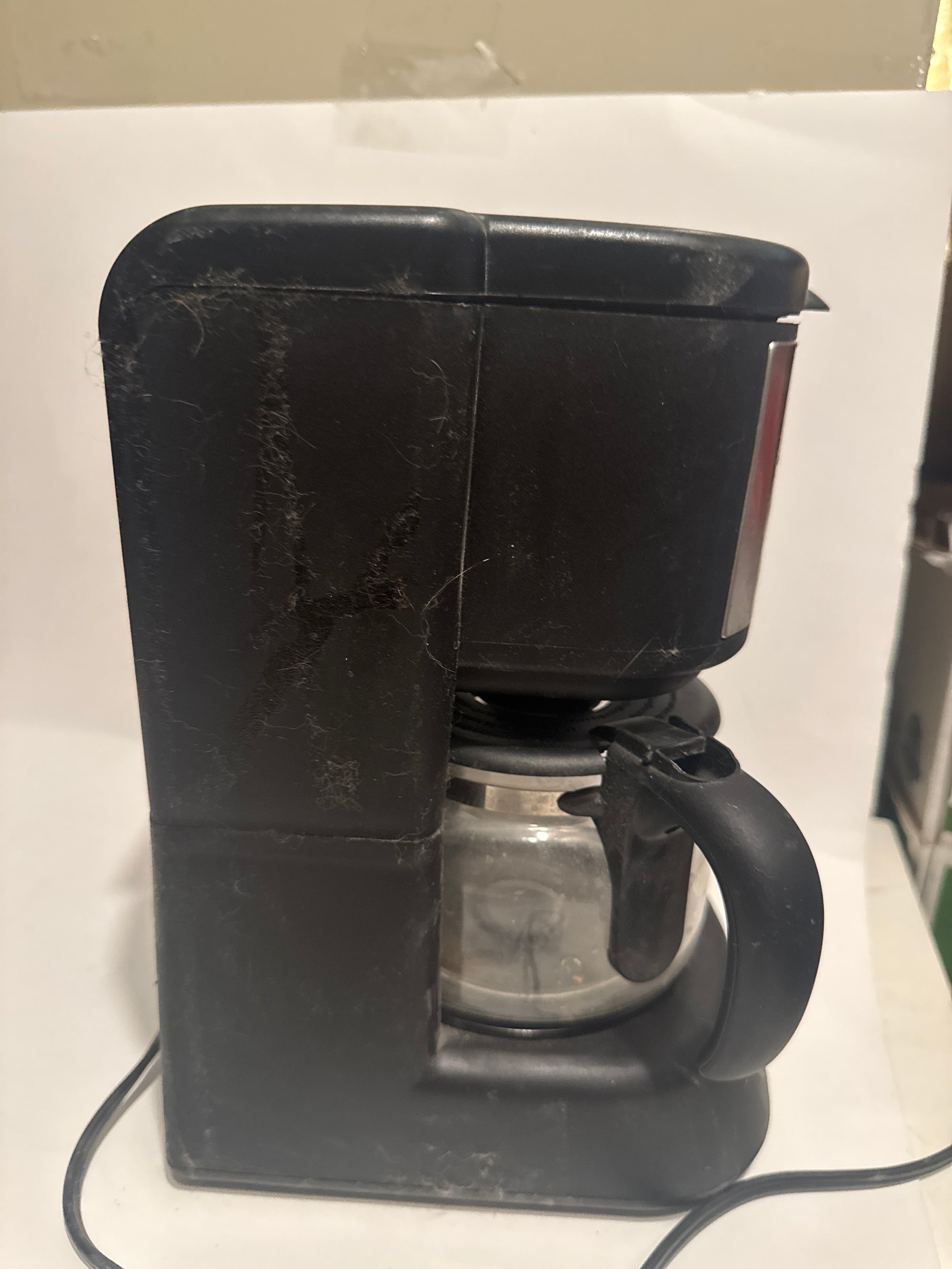 GE Programmable Coffee Maker – Digital Control, Glass Carafe, Black Steel