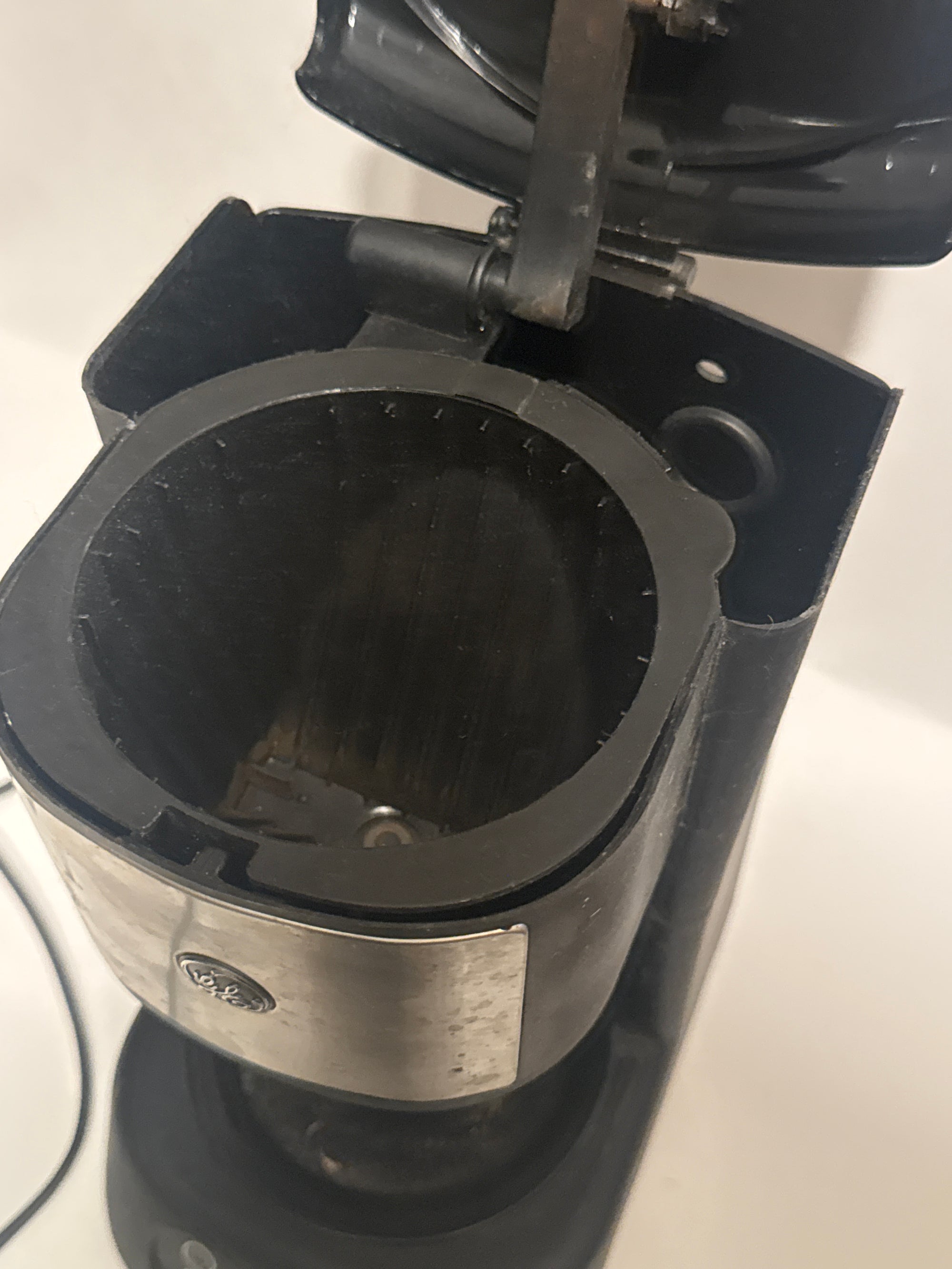 GE Programmable Coffee Maker – Digital Control, Glass Carafe, Black Steel