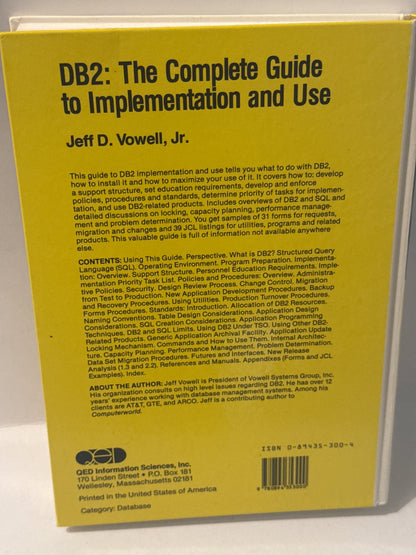 DB2 Setup & Use Manual – 2nd Edition by Jeff D. Vowell
