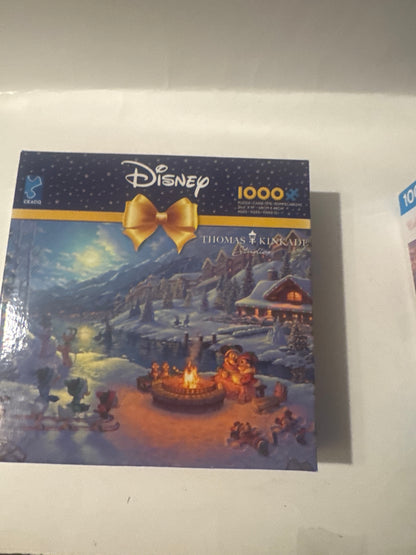 Disney Kinkade Puzzle 1000pc – Snowy Village Holiday Scene