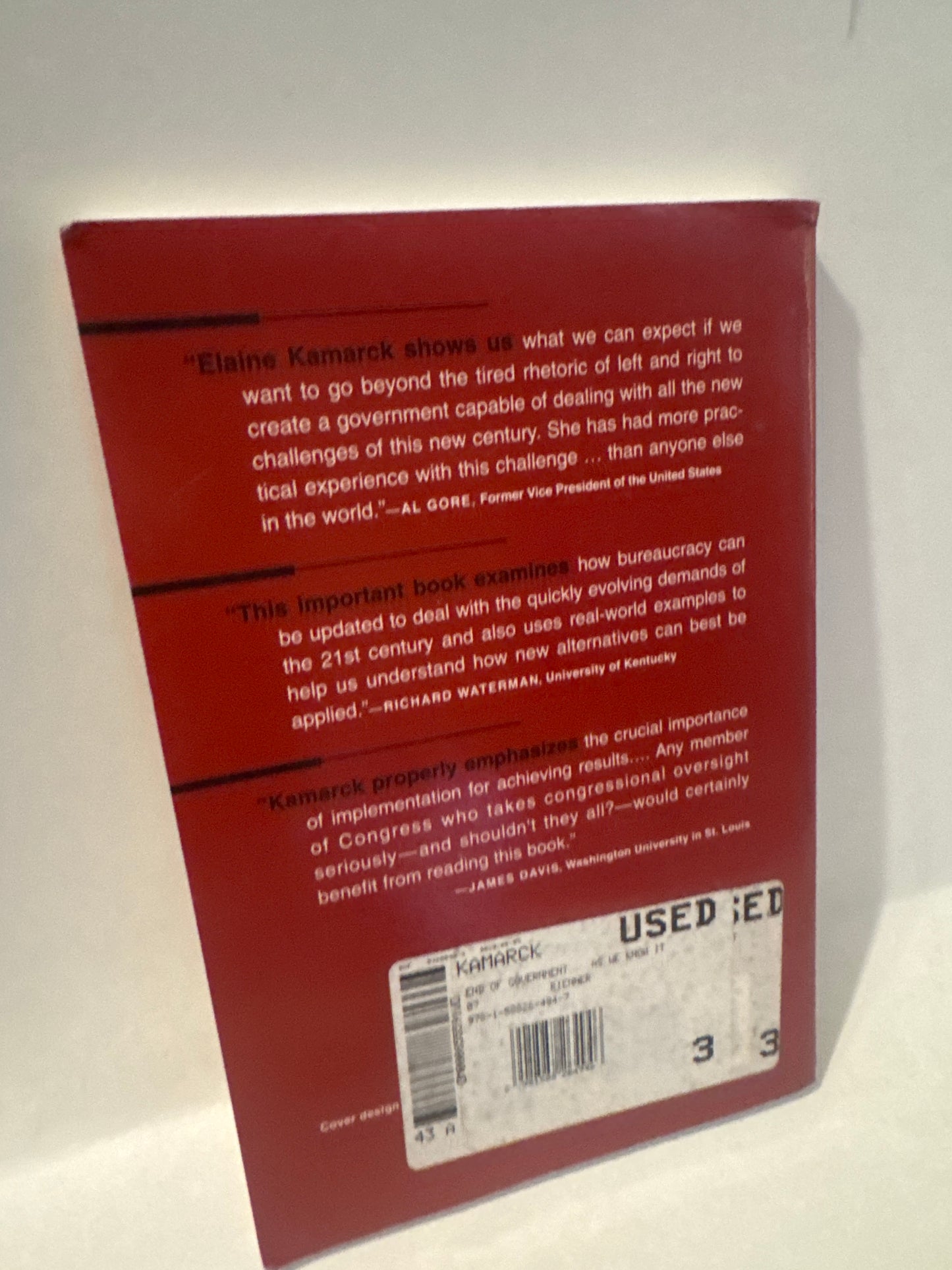 Public Policy Reform Book paperback by elaine Kamarck