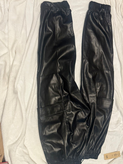 Madden NYC Faux Leather Mid‑Rise Joggers XL Black Beauty