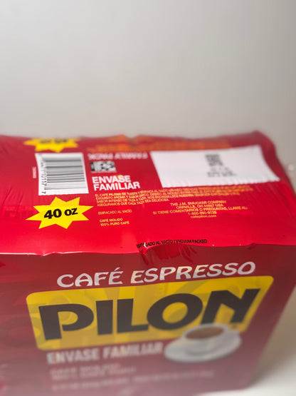 Cafe Pilon Bold Espresso Coffee – Latin Flavor, 10oz Brick