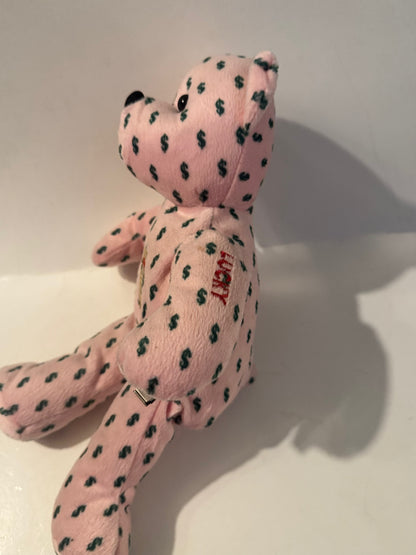 Lottery Bear Plush – Money Sign Novelty Collectible Toy