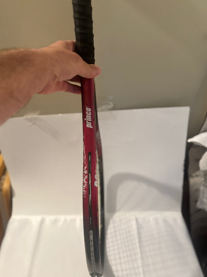 Prince Tennis Racket – Pre-Strung Red Frame with Black Grip