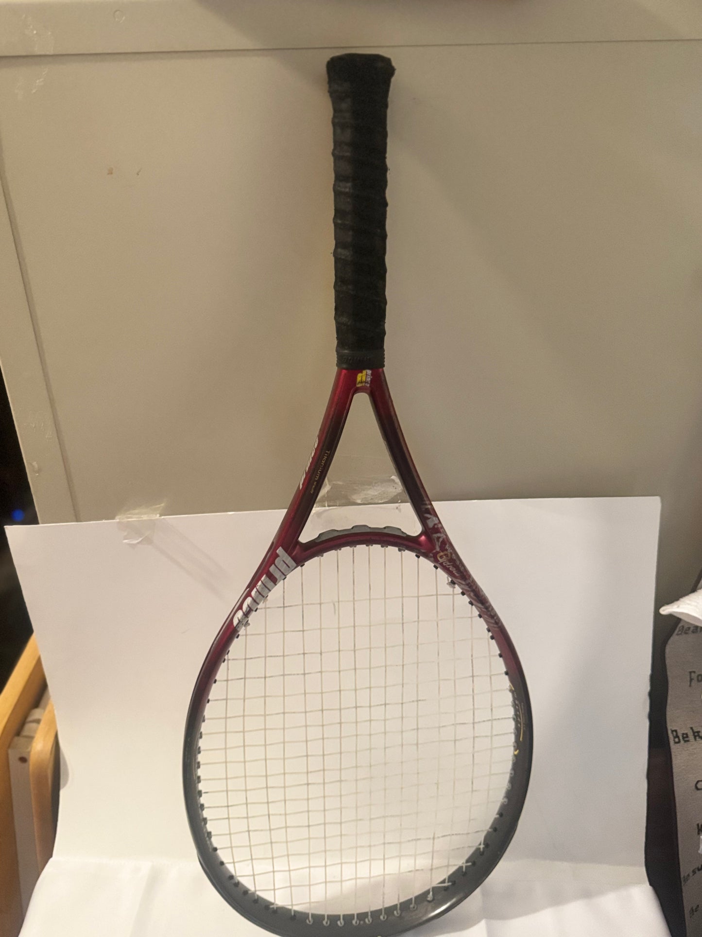 Prince Tennis Racket – Pre-Strung Red Frame with Black Grip
