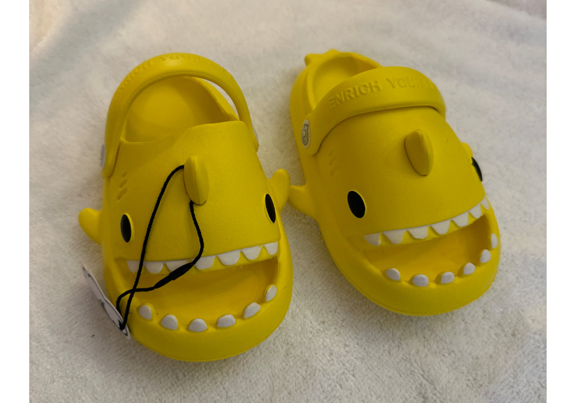 Sunny Shark Kids’ Beach Slides - Bright & Playful
