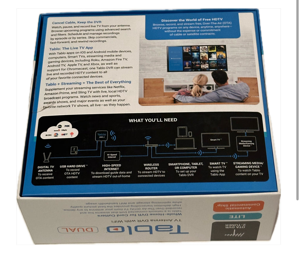 Tablo Dual LITE [TDNS2B-01-CN] Over-The-Air [OTA] Digital Video Recorder...