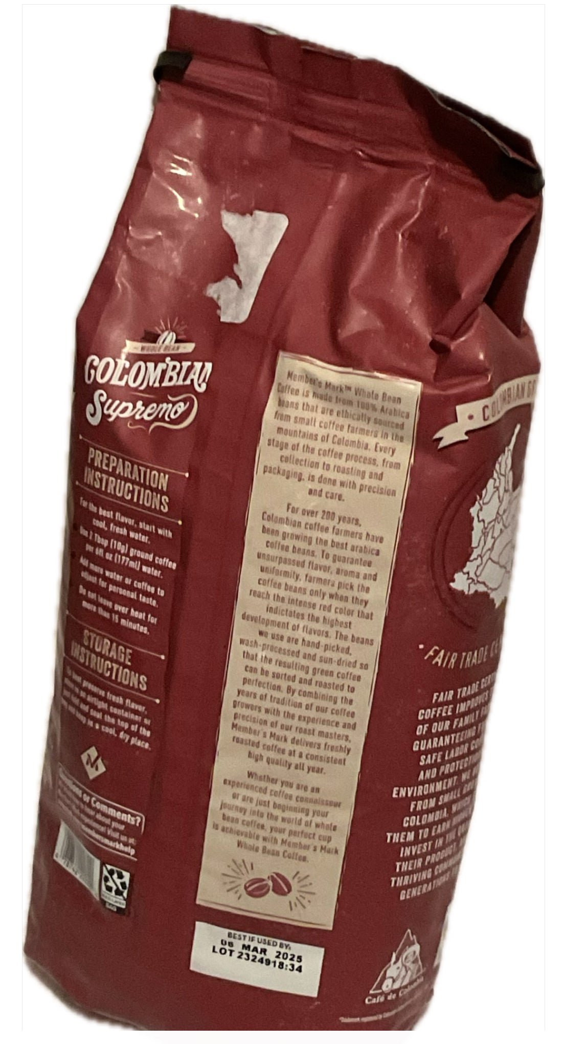 Colombian Supremo 40oz Whole Bean Fair Trade