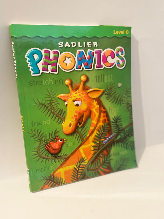 Sadlier Phonics Level C workbook cover with giraffe and bird