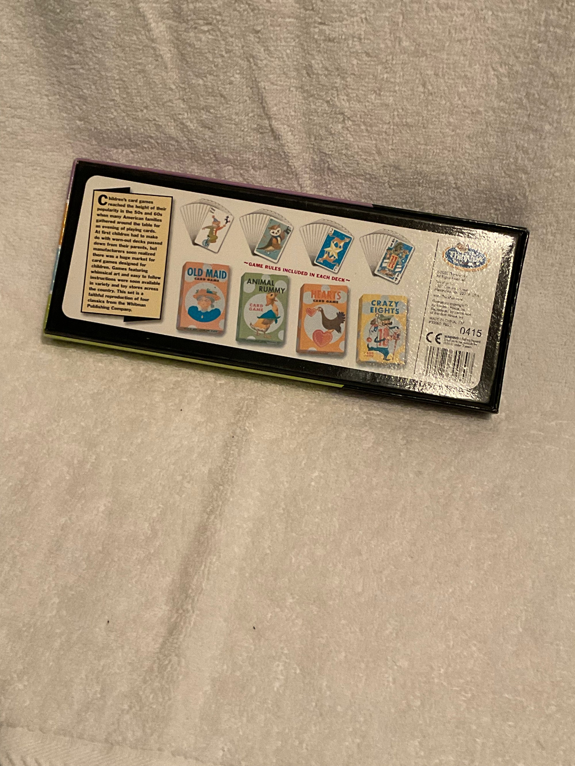 EveryMailBox ThinkFun card games set box showing classic card game designs and instructions