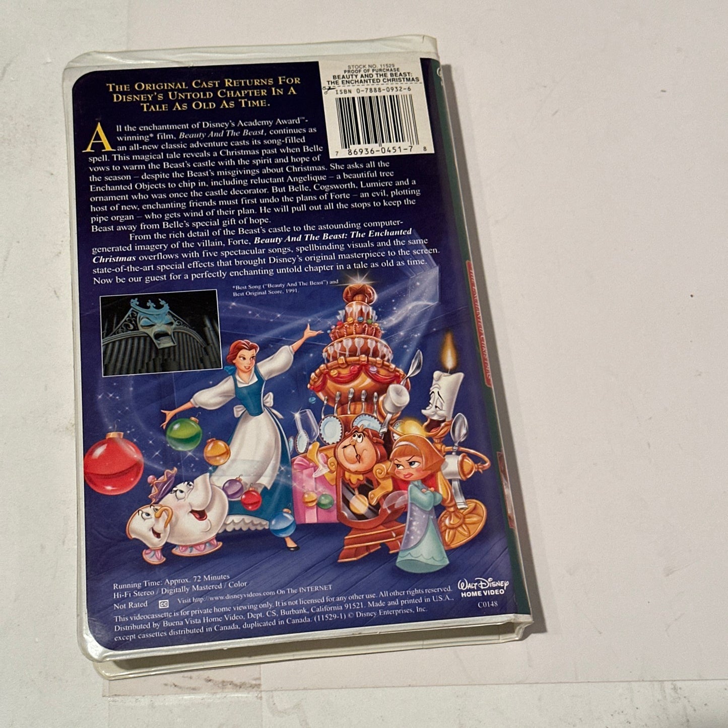 1997 Disney's Beauty and the Beast: An Enchanted Christmas (VHS) - Rare Collectible