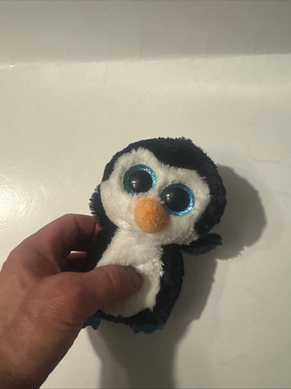 Ty‑Style Penguin Plush Toy – Black White Blue Soft Cute 6 Inch