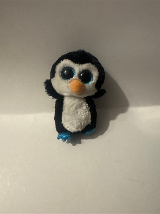 Ty‑Style Penguin Plush Toy – Black White Blue Soft Cute 6 Inch