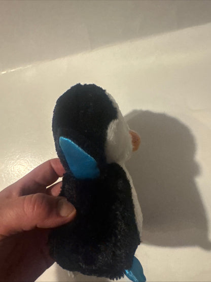Ty‑Style Penguin Plush Toy – Black White Blue Soft Cute 6 Inch