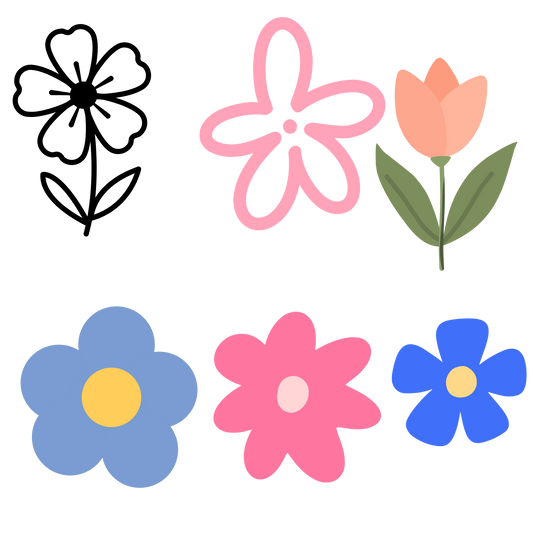 Flower Clipart Bundle - Watercolor, Hand-Drawn, Vintage & Flat Design PNG