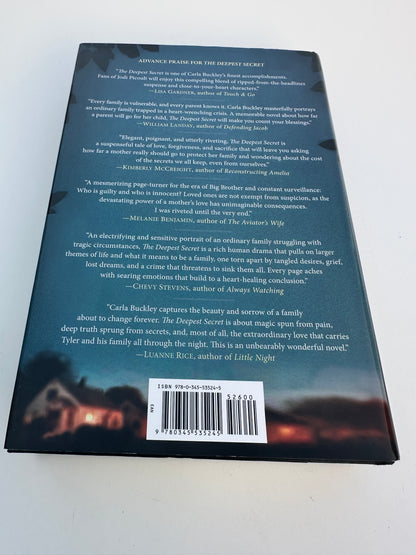Back cover of The Deepest Secret novel by EveryMailBox showing blurbs and barcode