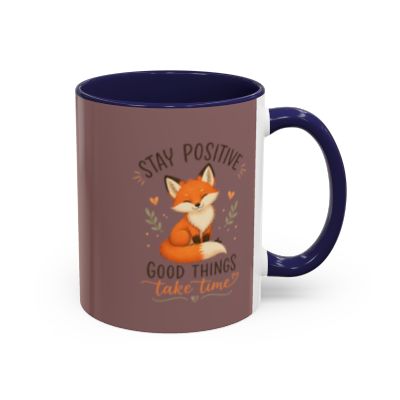 Stay Positive Fox Mug – Good Things Take Time