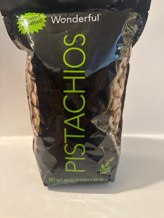 EveryMailBox Wonderful pistachios bag of roasted salted pistachios bulk 48 ounces