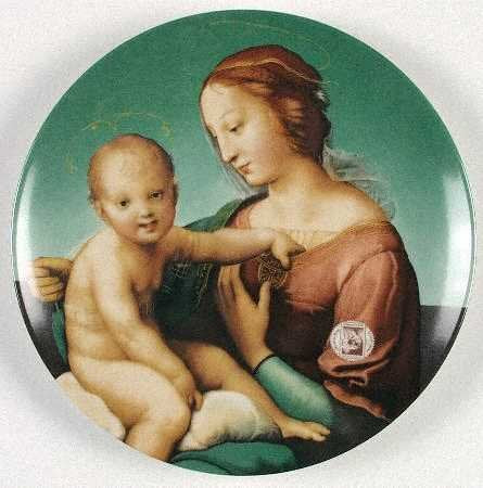 1983 ANNUAL CHRISTMAS STAMP ART PLATE " THE NICCOLINI-COUPER MADONNA" by SANZIO RAPHAEL