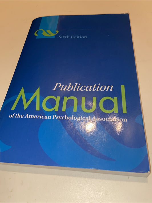 Publication Manual of the American Psychological Association by American...