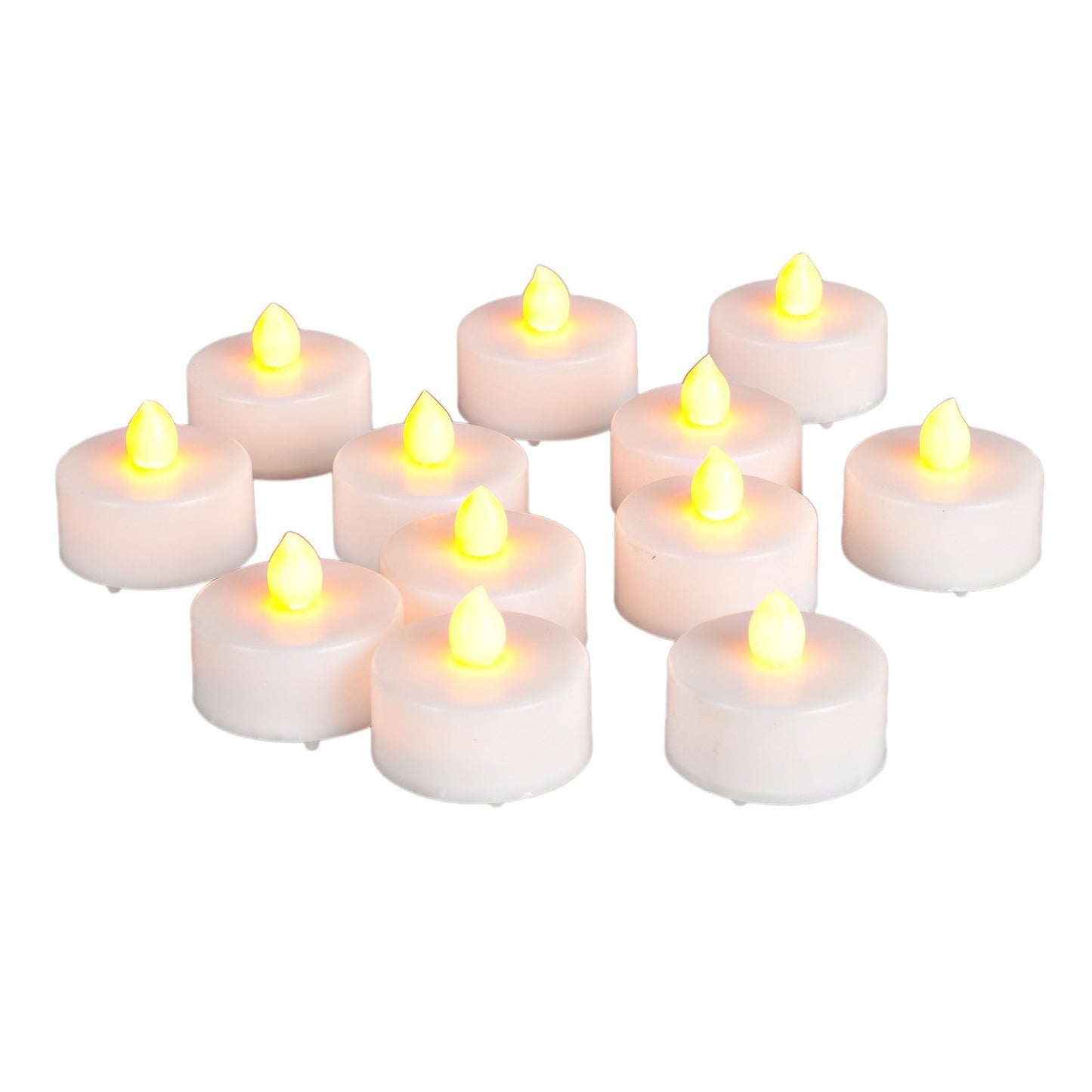 24 Pack Flameless Amber LED Tealights with Batteries Flickering