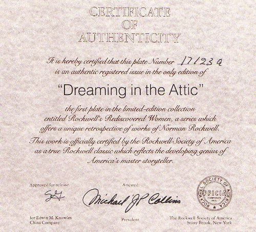 Edwin M. Knowles "Dreaming in the Attic" Collector's Plate
