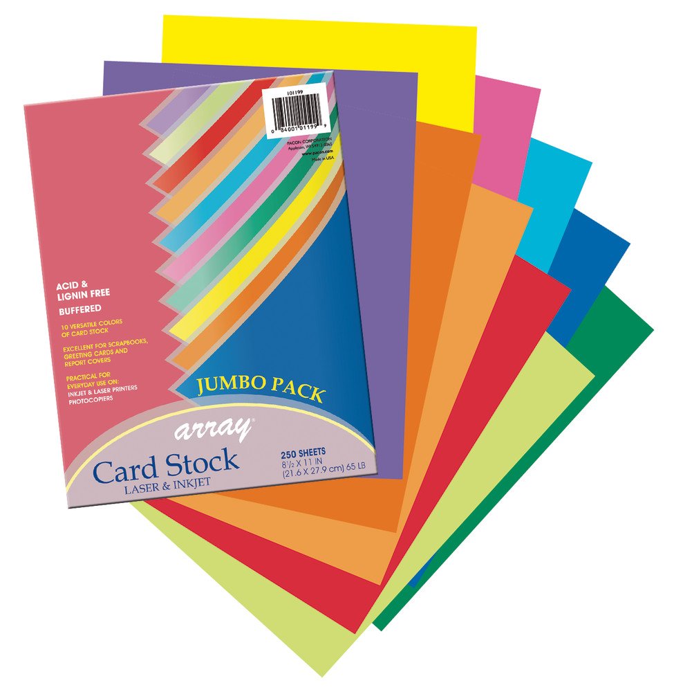 Pacon Marble & Parchment Card Stock Assortment, 10 Colors, 8-1/2" x 11", 250 Sheets