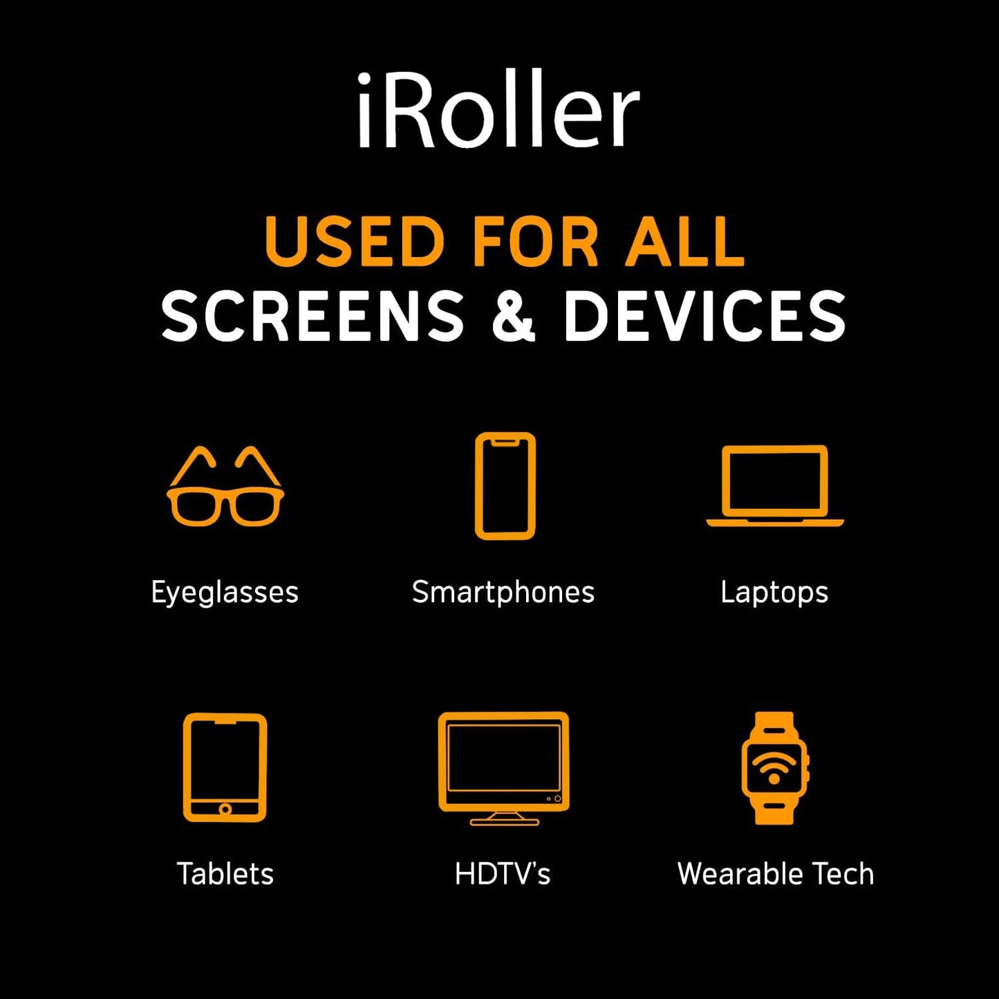 iRoller Premium Screen Cleaner, Reusable Non-Liquid, Non-Chemical Phone Cleaning Roller for iPhone, iPad, Laptop, MacBook, Computer Monitors, TV & Smartphones - No Wipes, Cloth or Spray Required