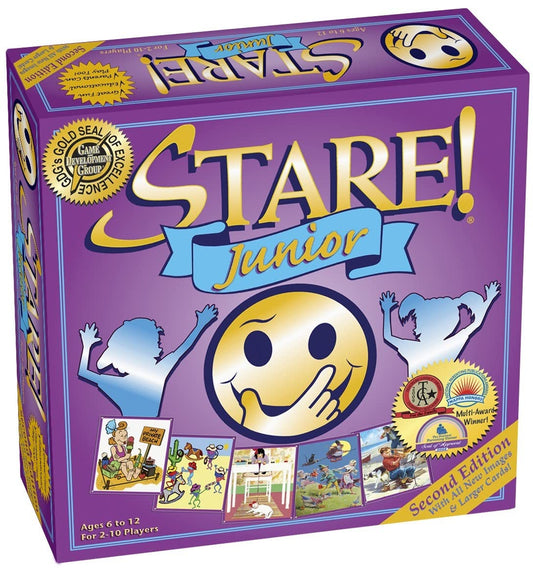 Stare Junior Board Game for Kids, A Game Where Players Recall What They See. Fun Images Engage The Observational Skills of The Entire Family! Ages 6-12 with Special Rules for Parents