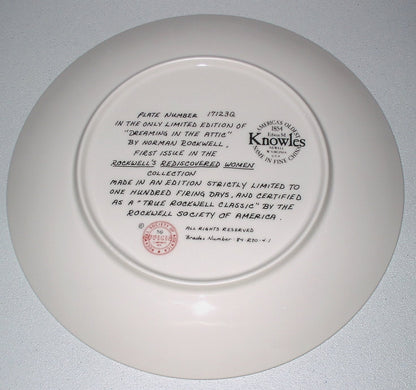 Edwin M. Knowles "Dreaming in the Attic" Collector's Plate