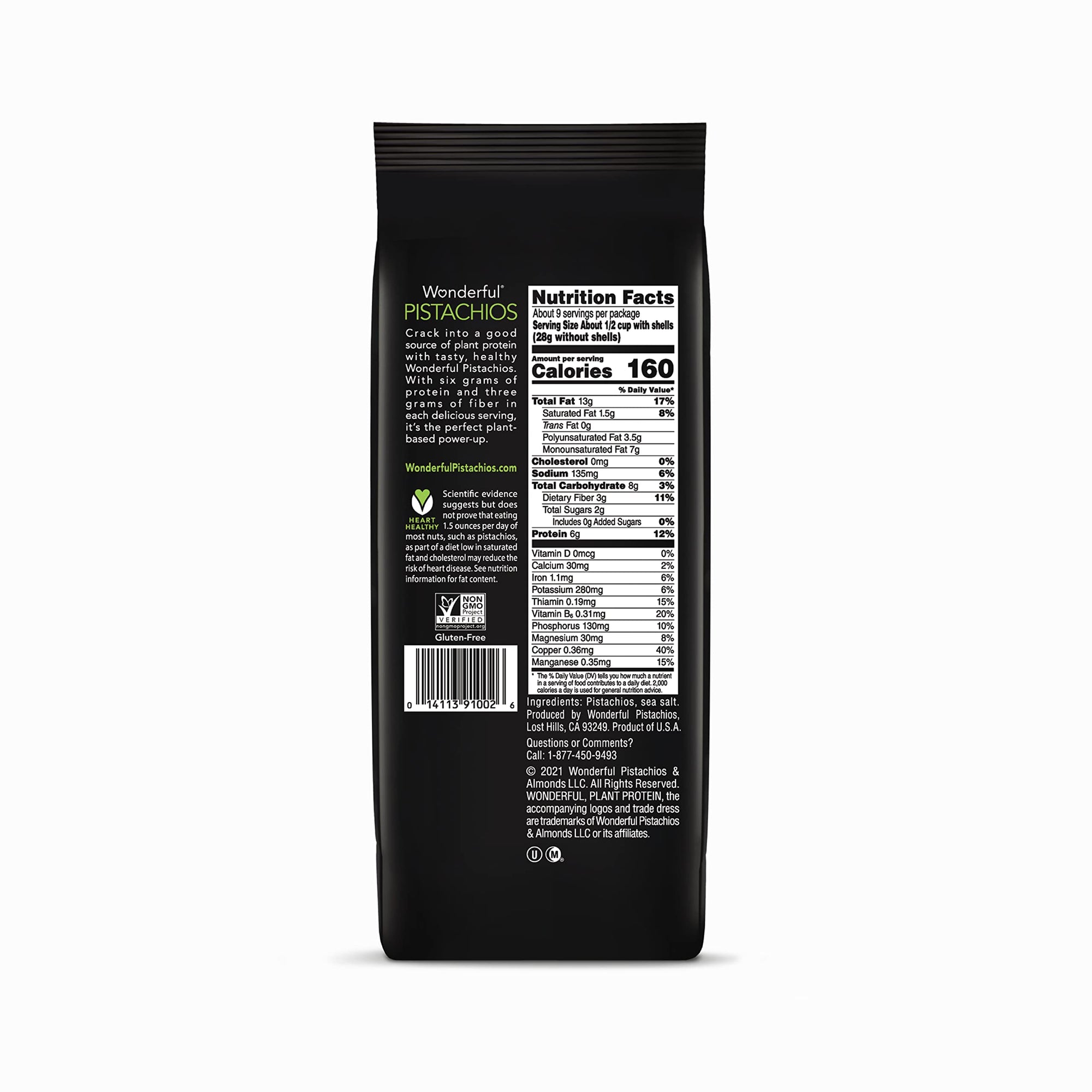 Wonderful Roasted Pistachios – 16 oz, Salted, Healthy Crunchy Snack