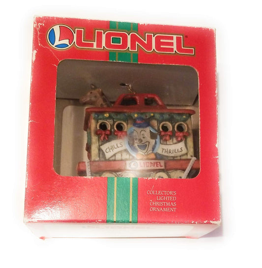 Vintage LIONEL TRAIN Ceramic LIGHTED Collector's Ornament (4" Manhattan Passenger Car)