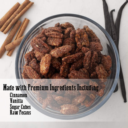 Gourmet Cinnamon Roasted Pecans 24 oz (1.75 lb) Bag: Addictive Snack/Treat to Satisfy Your Sweet Tooth | Artisan Hand-Roasted Nuts Fresh to Order by Pop’N Nuts