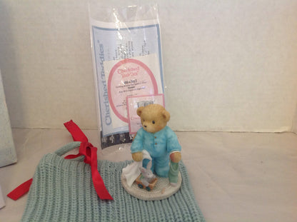 Cherished Teddies.......... Sonny... Getting Ready For Santas Visit....... Gift Set