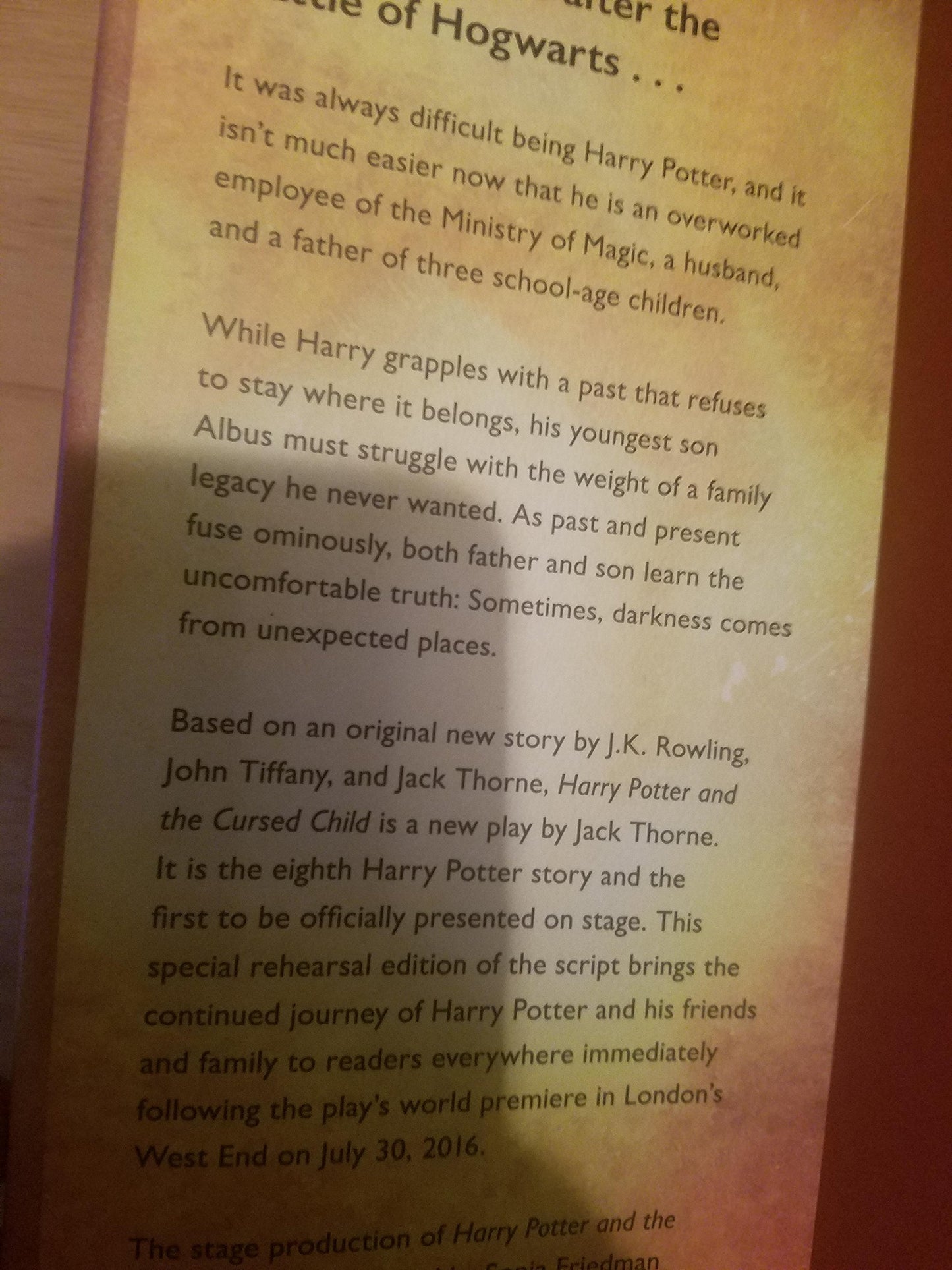 Harry Potter and the Cursed Child - Parts One & Two (Hardcover) educational books [Hardcover] J.K. Rowling