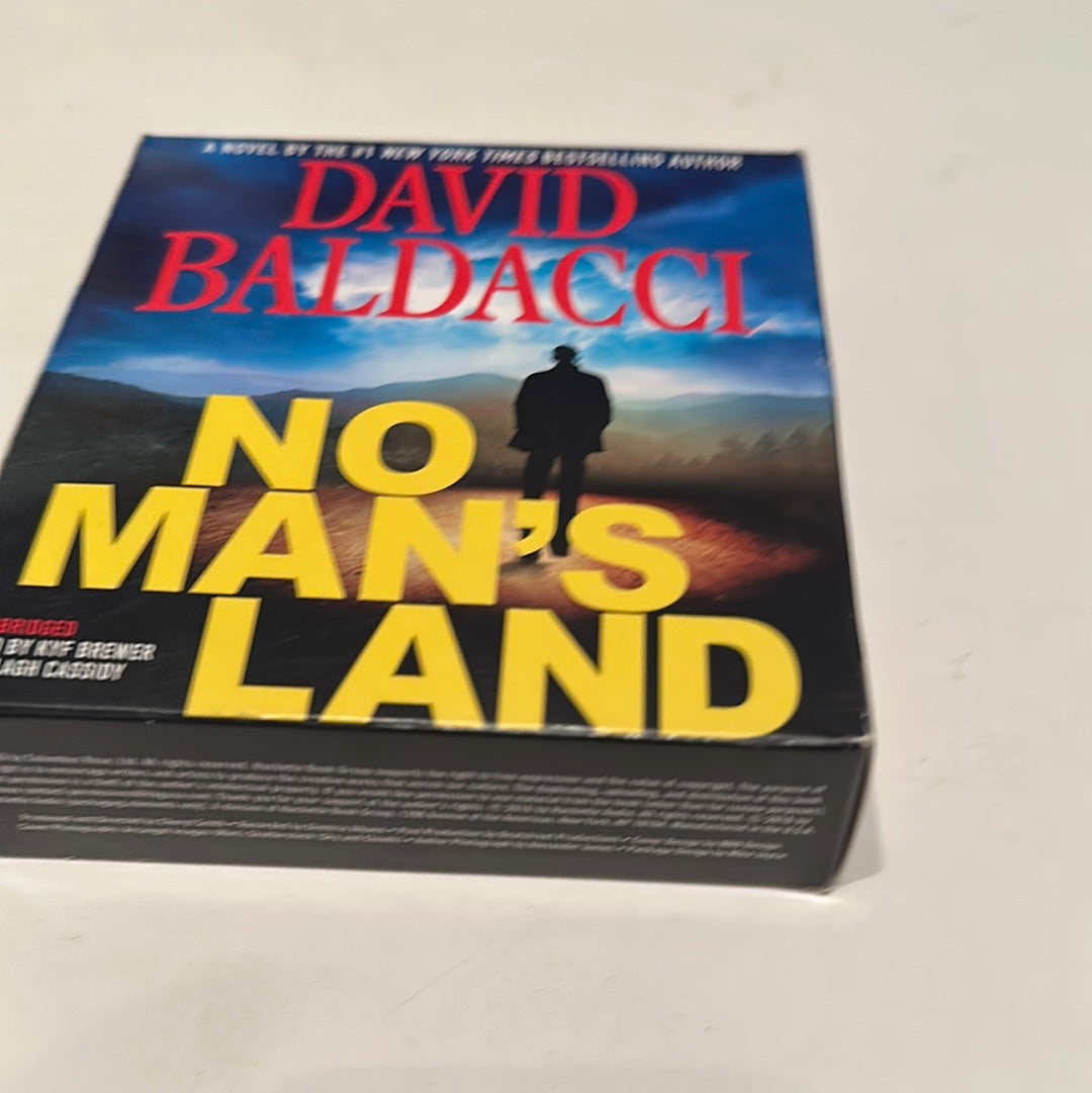 David Baldacci No Man's Land book with bold yellow title and silhouette on cover by EveryMailBox