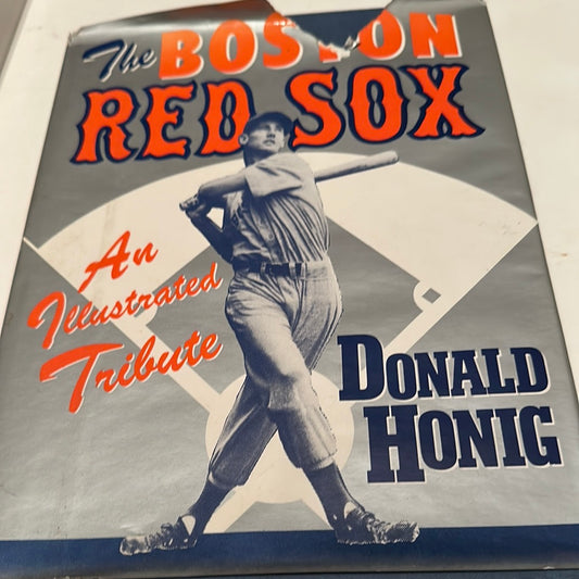 Boston Red Sox collector's item book featuring illustrated tribute by Donald Honig with vintage baseball player image