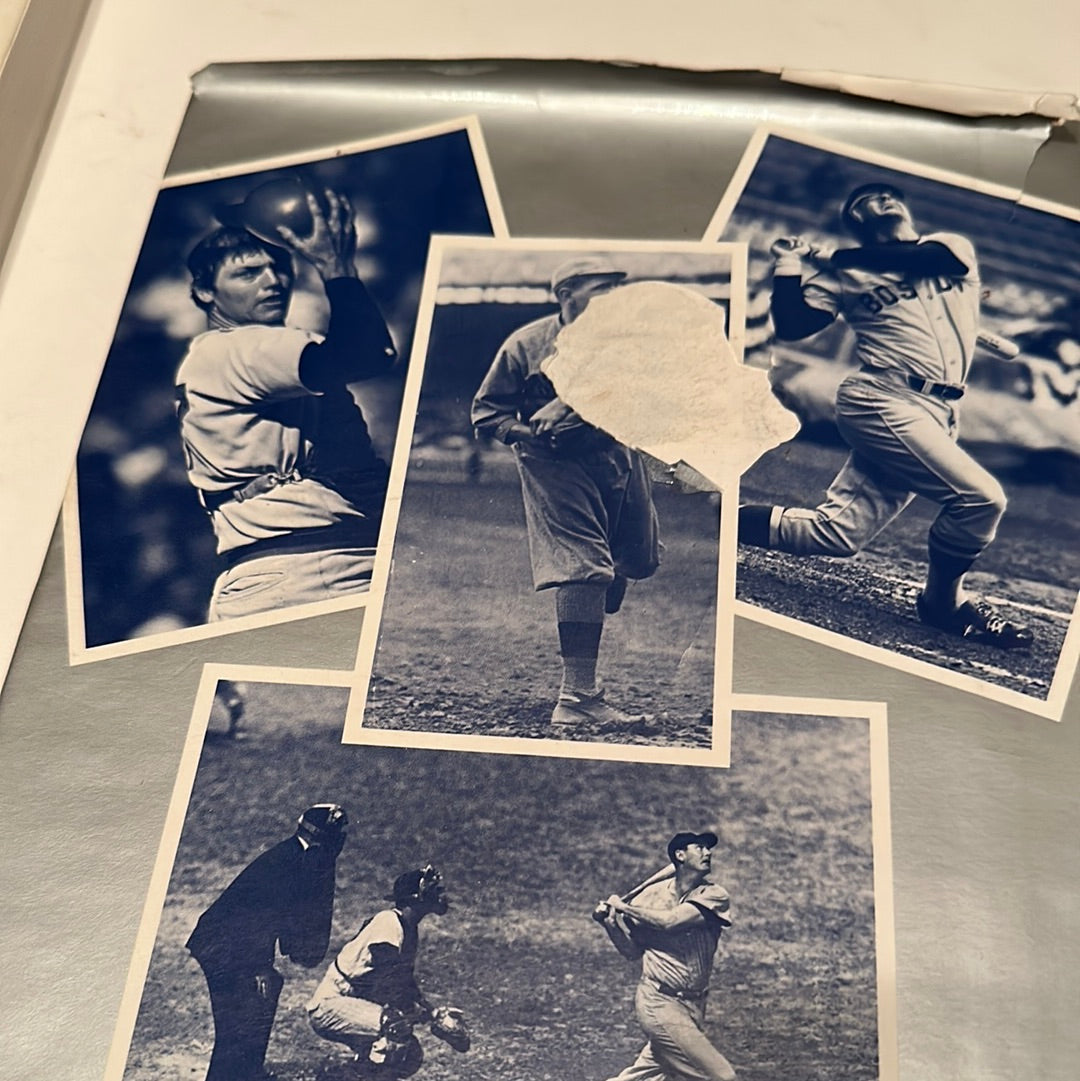 Vintage black and white Boston Red Sox collector's item featuring historic baseball player photos by EveryMailBox