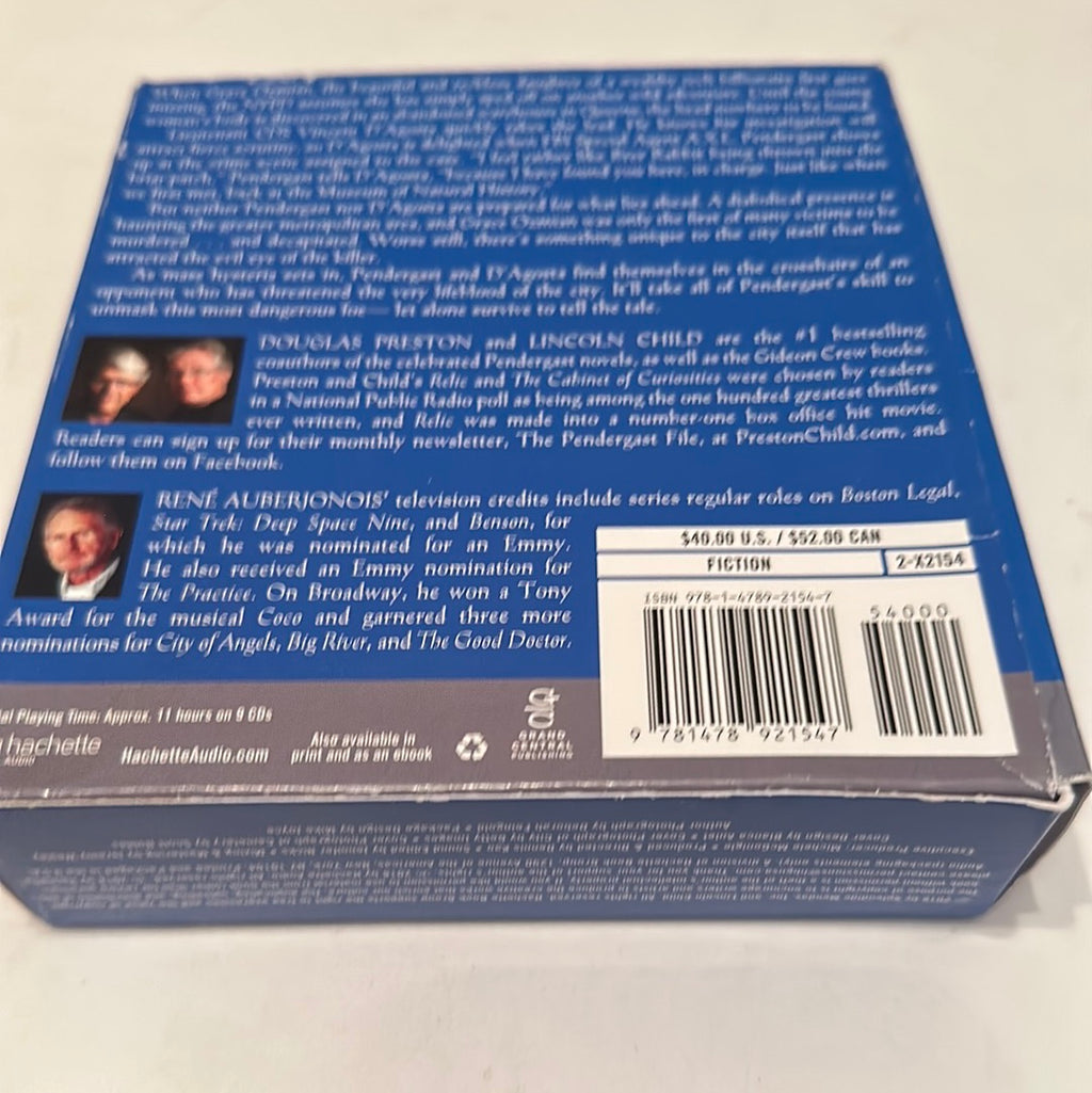 Back cover of the City of Endless Night audiobook by EveryMailBox with author details and pricing
