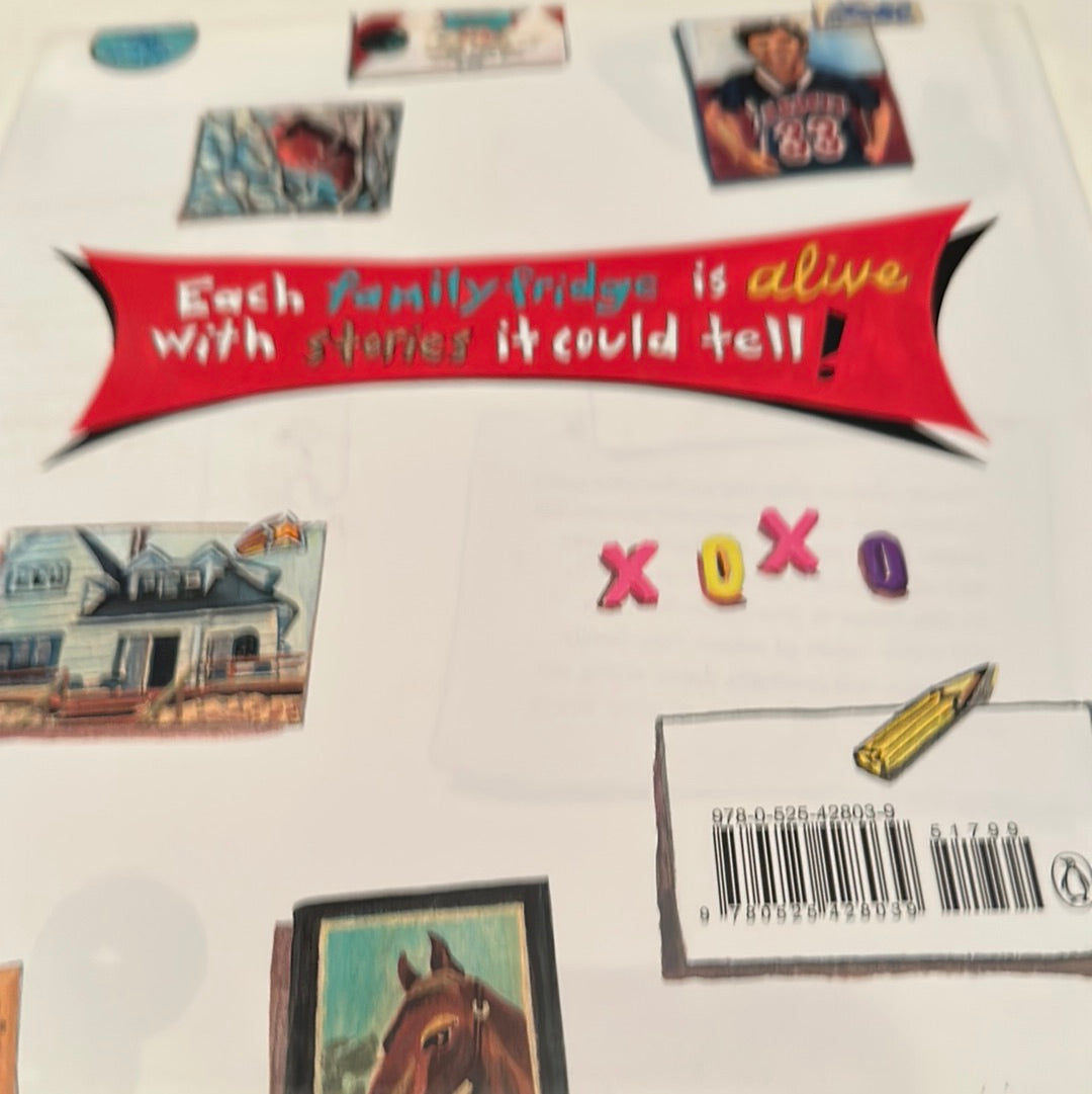 Back cover of The Magical Fantastical Fridge book by EveryMailBox with colorful text and illustrations